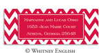 Whitney English Address Labels - Red Chevron (Holiday) (615129)